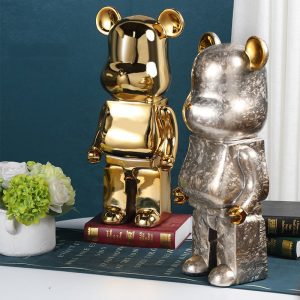 Gấu Bear mạ điện sang chảnh trang trí phòng khách