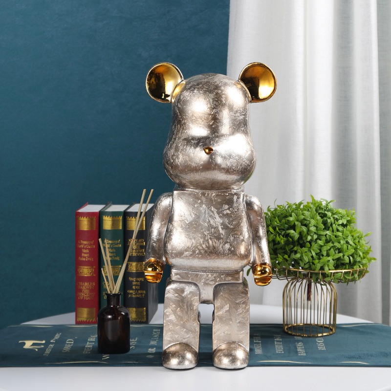 Gấu Bear mạ điện sang chảnh trang trí phòng khách