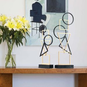 Mẫu hình học trang trí kệ sách