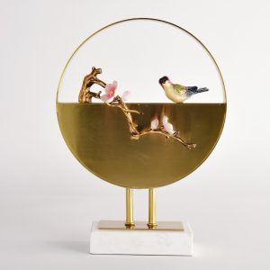 Mô hình chim vàng anh đậu cành đào