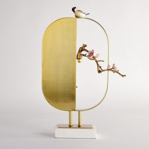 Mô hình chim vàng anh đậu cành đào