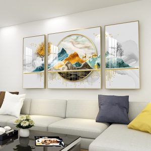 Bộ tranh pha lê hươu và núi