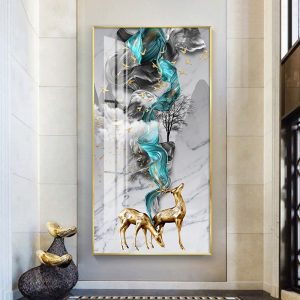 Tranh hươu nai khổ dọc