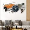 Tranh đồng hồ treo tường hình bản đồ Thế Giới