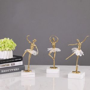 Tượng nghệ sĩ múa ballet bằng đồng gắn đá