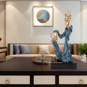 Bàn tay Phật trang trí chất liệu đồng