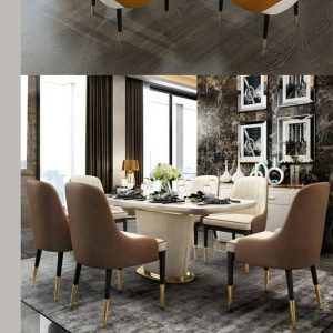 Bộ bàn ăn bằng da cao cấp trang trí phòng ănBộ bàn ăn bằng da cao cấp trang trí phòng ăn