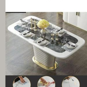 Bộ bàn ăn bằng da cao cấp trang trí phòng ăn