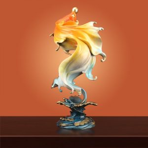 Tượng cá chép hóa rồng ngậm ngọc chất liệu đồng