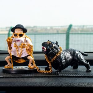 Cụ rùa dắt chó trang trí taplo dễ thương