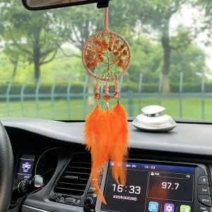 Dây treo oto Dreamcatcher lông vũ không thể thiếu