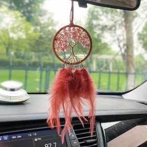 Dây treo oto Dreamcatcher lông vũ không thể thiếu