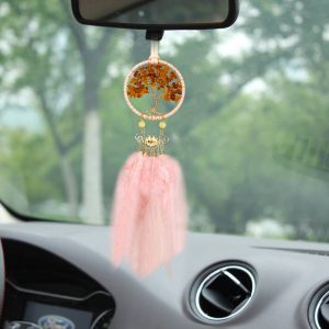 Dây treo oto Dreamcatcher lông vũ không thể thiếu