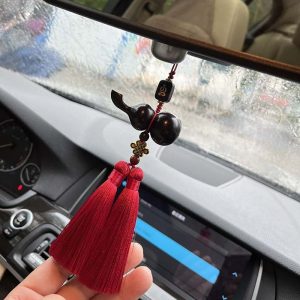 Dây treo xe oto Hồ Lô gỗ mun cầu bình an