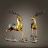 Cặp hươu đồng để bàn chất liệu bằng đồng
