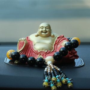 Tượng Di Lặc bằng đồng để oto may mắn