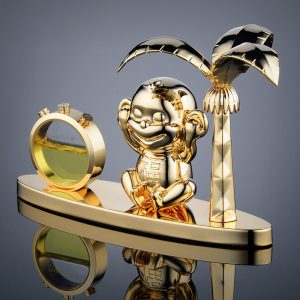 Tượng khỉ kết hợp nước hoa trang trí oto