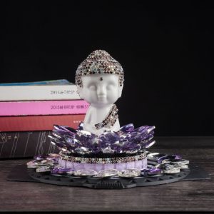 Tượng Phật Như Lai nạm đá để oto trang trí