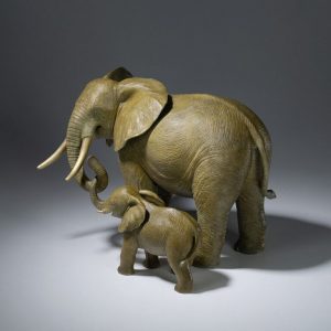 Cặp voi mẹ con bằng đồng cao cấp chất liệu bền bỉ