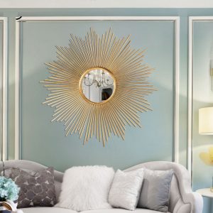 Gương decor mặt trời treo tường