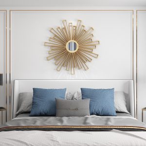 Gương decor viền kim loại trang trí