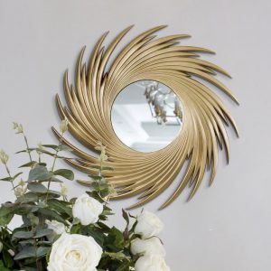 Gương tròn treo tường trang trí phòng khách bắt mắt