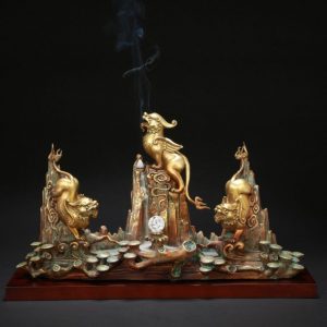 Tỳ hưu kết hợp lư trầm hương thác khói chảy ngược