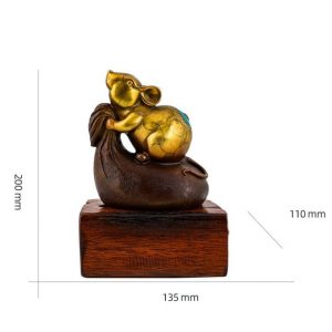 Tượng chuột ôm túi tiền đẹp