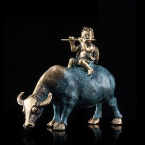 Tượng đồng mục đồng thổi sáo cưỡi trâu đẹp