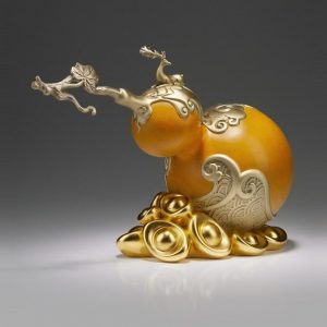 Tượng Hồ Lô kim tiền được làm bằng đồng