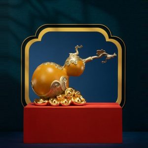 Tượng Hồ Lô kim tiền được làm bằng đồng