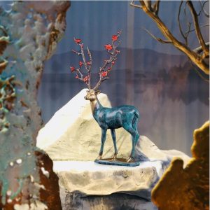 Đôi hươu hoa anh đào bằng đồng cao cấp