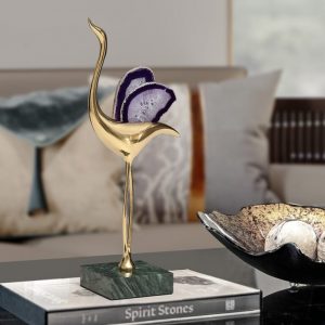 Mẫu chim hạc bằng đồng cánh đá thiết kế cao cấp