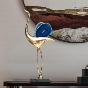 Mẫu chim hạc bằng đồng cánh đá thiết kế cao cấp