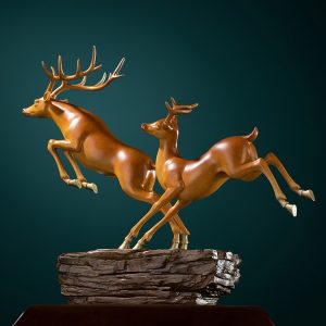 Tượng đôi hươu chạy phong thủy