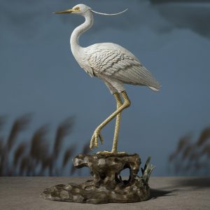 Tượng con cò trắng bằng đồng phong thủy CD967