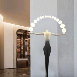 Tượng nghệ thuật giữ đèn trang trí phòng khách CD994