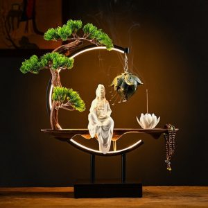 Thác khói trầm hương tượng Quan Âm phong thủy CD2027