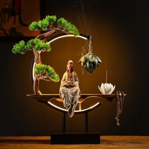 Thác khói trầm hương tượng Quan Âm phong thủy CD2027