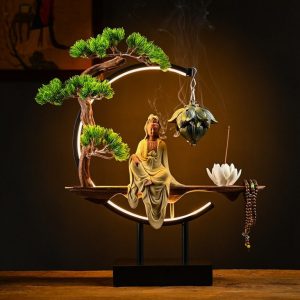 Thác khói trầm hương tượng Quan Âm phong thủy CD2027