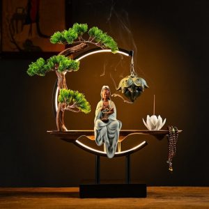 Thác khói trầm hương tượng Quan Âm phong thủy CD2027
