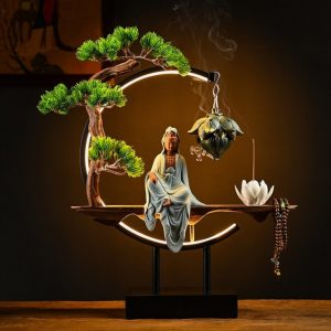 Thác khói trầm hương tượng Quan Âm phong thủy CD2027