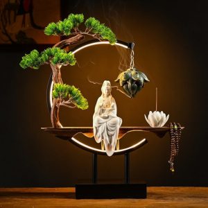 Thác khói trầm hương tượng Quan Âm phong thủy CD2027