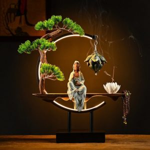 Thác khói trầm hương tượng Quan Âm phong thủy CD2027