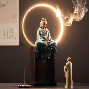 Thác khói trầm hương quan âm đèn Led CD2018