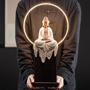Thác khói trầm hương quan âm đèn Led CD2018