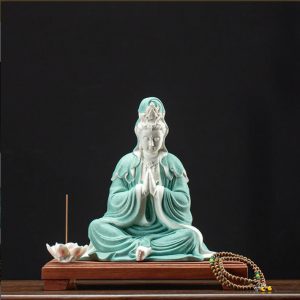 Thác khói trầm hương đèn Led kết hợp tượng Quan Âm