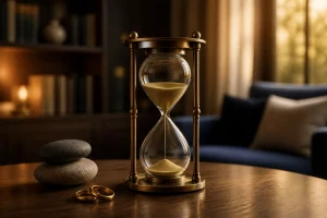Đồng hồ cát biểu tượng thời gian tình yêu và sự cân bằng