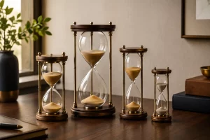 Bộ bốn đồng hồ cát nhiều thời lượng trên bàn làm việc