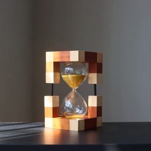 Đồng Hồ Cát Khung Gỗ Hình Khối